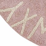 Tapis coton motif alphabet - rose - 150 Ø