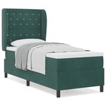 lit à ressorts vidaXL avec matelas vert foncé 80x200 cm en velours
