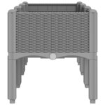 vidaXL Jardinière avec pieds gris clair 120x40x42 cm PP