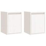 vidaXL Armoires murales 2 Pièces Blanc 30x30x40 cm Bois de pin massif