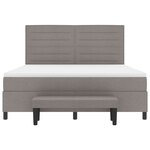 vidaXL Lit à ressorts avec matelas et banc gris 180x200 cm tissu