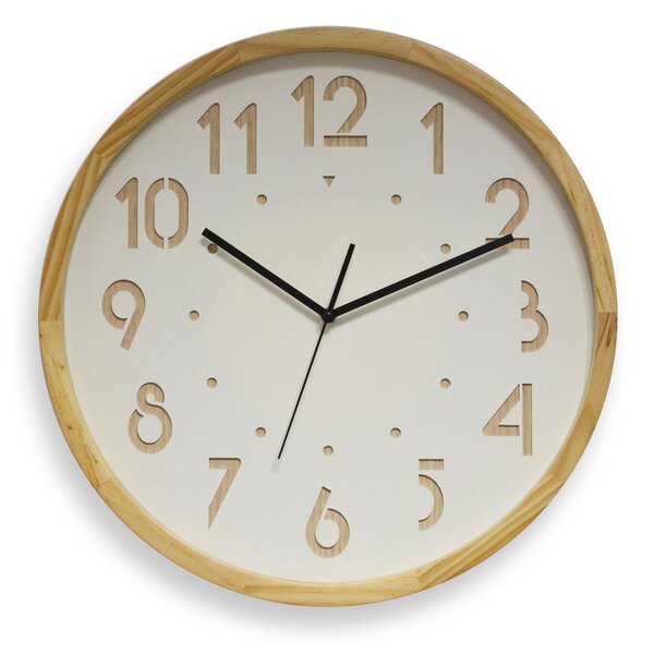 Horloge murale analogique Oslo silence, Ø 41 cm - Coloris bois clair