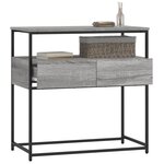 vidaXL Table console sonoma gris 75x40x75 cm bois d'ingénierie