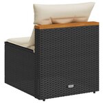 vidaXL Canapés de jardin sans accoudoirs avec coussins 2 Pièces noir