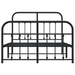 vidaXL Cadre de lit métal avec tête de lit/pied de lit noir 120x190 cm