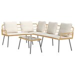 Ensemble de canapés de jardin 2 pièces avec coussins en poly rattan naturel