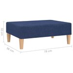 vidaXL Repose-pied Bleu 78x56x32 cm Tissu