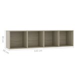 vidaXL Bibliothèque/Meuble TV Chêne sonoma 143x30x36 cm