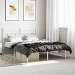 vidaXL Cadre de lit métal sans matelas et tête de lit blanc 140x200 cm