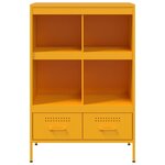 vidaXL Buffet haut jaune moutarde 68x39x101 5 cm acier laminé à froid