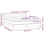 vidaXL Sommier à lattes de lit avec matelas Gris foncé 160x200cm Tissu