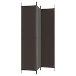 vidaXL Cloison de séparation 3 panneaux Marron 150x220 cm Tissu