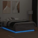 vidaXL Cadre de lit avec LED sans matelas sonoma gris 120x190 cm