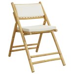 vidaXL Ensemble de bistro pliante 5 Pièces et coussins blanc crème bambou