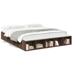 vidaXL Cadre de lit chêne marron 200x200 cm bois d'ingénierie