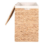 Panier à linge rectangulaire avec couvercle en jacinthe d'eau 43 x 32 x 55 cm