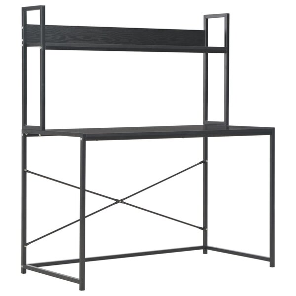vidaXL Bureau d'ordinateur Noir 120 x 60 x 138 cm