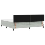 Lit à ressorts vidaXL avec matelas et lumière LED Gris clair 200x200 cm Velours