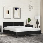 vidaXL Cadre de lit noir 150x200 cm bois d'ingénierie et métal