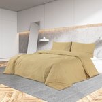 vidaXL Ensemble de housse de couette Taupe 200x200 cm Microfibre