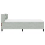 Lit Box Spring vidaXL avec Matelas Gris Clair 100x200 cm Velours