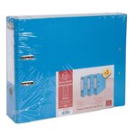 Lot De 3 Classeurs À Levier - Dos De 80mm - Format À Classer A4 - Extérieur En Polypropylène / Intérieur En Papier - Bleu Clair - X 4 - Exacompta