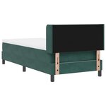 Lit à sommier box avec matelas vert foncé 100x200 cm en velours