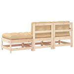 vidaXL Salon de jardin 3 Pièces avec coussins bois massif