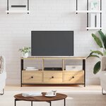 vidaXL Meuble TV chêne sonoma 102x33x45 cm bois d'ingénierie et fer