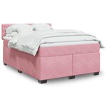 vidaXL Sommier à lattes de lit avec matelas Rose 160x200 cm Velours