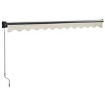 vidaXL Auvent rétractable crème 3x2 5 m tissu et aluminium