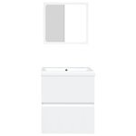 vidaXL Armoire lavabo de salle de bain avec bassin et miroir Blanc
