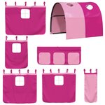 vidaXL Lit superposé avec rideaux rose 90x200 cm bois pin massif