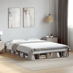 vidaXL Cadre de lit sans matelas sonoma gris 160x200 cm