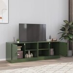 vidaXL Meubles TV 2 Pièces vert olive 67x39x44 cm acier