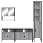 vidaXL Ensemble de meubles de salle de bain 4 Pièces Sonoma gris
