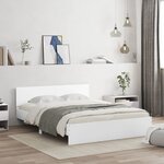 vidaXL Cadre de lit avec LED sans matelas blanc 150x200 cm