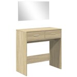 vidaXL Coiffeuse avec miroir chêne sonoma 80x39x80 cm