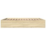 vidaXL Cadre de lit chêne sonoma 200x200 cm bois d'ingénierie