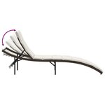 vidaXL Chaises longues lot de 2 avec table marron résine tressée