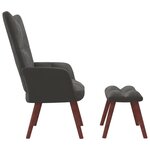 vidaXL Chaise de relaxation avec repose-pied Gris foncé Velours