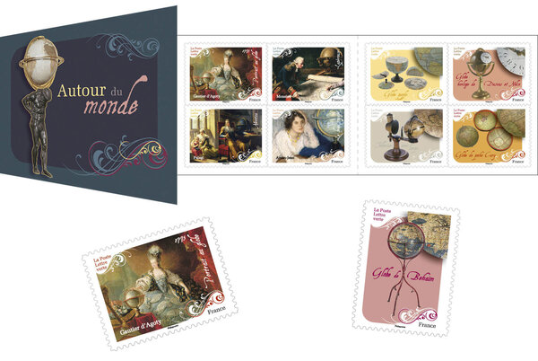 Carnet de 12 timbres - Autour du monde - Lettre verte