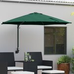 vidaXL Grand Parasol Vert de Patio Métal  Polyester Grand Inclinable