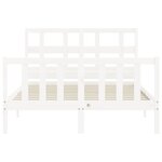 vidaXL Cadre de lit sans matelas blanc 140x190 cm bois de pin massif