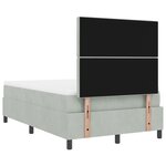 vidaXL Lit à ressort avec matelas et lumière LED Gris clair 120x200 cm Velours