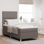 vidaXL Lit box spring avec matelas taupe simple en tissu