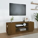 vidaXL Meuble TV Marron miel 110x35x40 5 cm Bois de pin massif