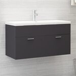 vidaXL Armoire d'évier Gris 90x38 5x46 cm Bois d’ingénierie