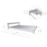 Lit double scandinave en bois COMFY 200 x 200