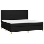 vidaXL Sommier à lattes de lit matelas et LED Noir 200x200 cm Tissu